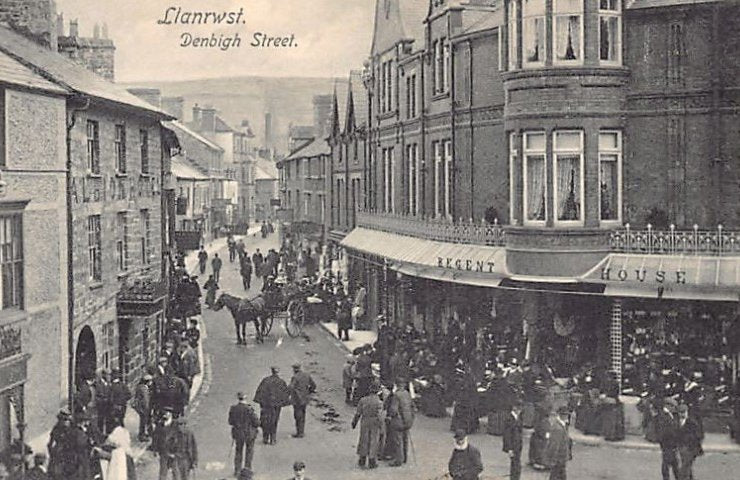 Wales Caernarvonshire Llanrwst Denbigh Street Vintage A4 Photo Print
