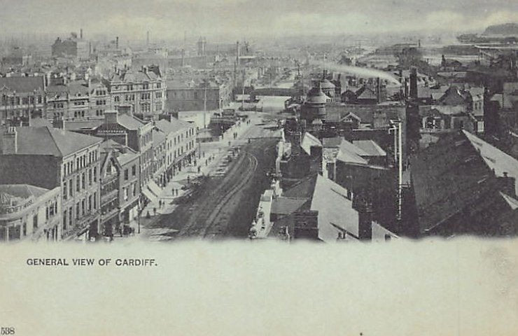 Wales Cardiff Glam General View Vintage A4 Photo Print