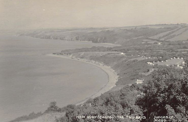 Wales New Quay The Two Bays Vintage A4 Photo Print