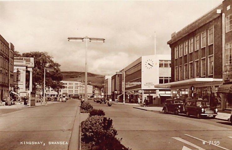 Wales Swansea Kingsway Vintage A4 Photo Print