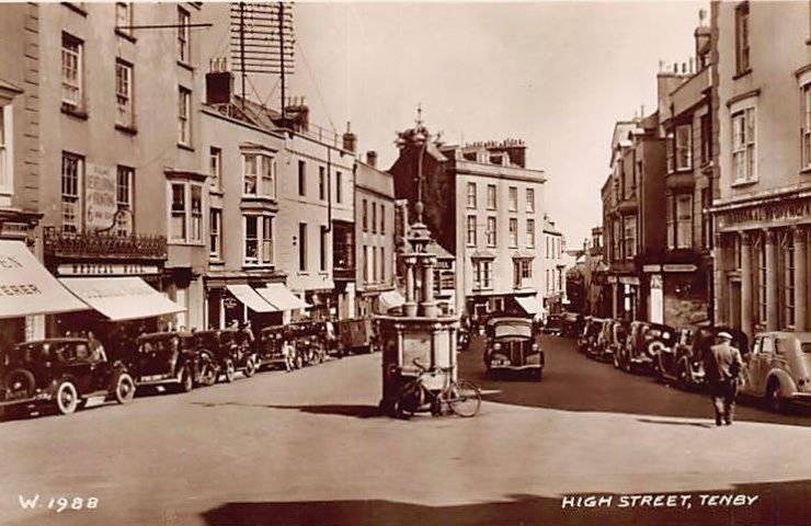 Wales Tenby High Street Vintage A4 Photo Print
