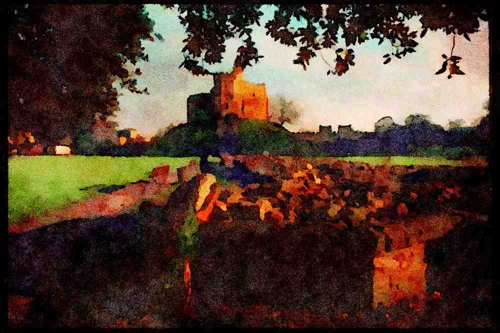 Wales UK GB 095008 Cardiff Castle A4 Limited Edition Watercolour Print