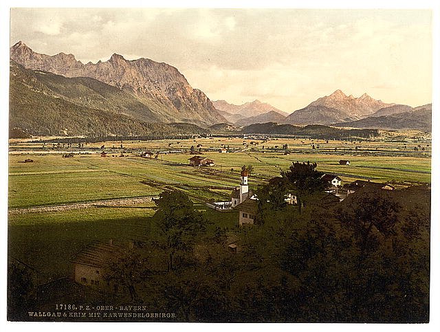 Walgau and Krim Upper Bavaria Vintage A4 Photo Print