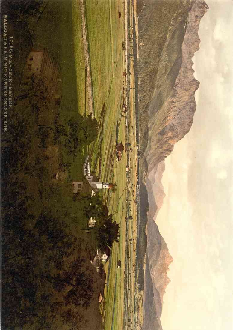 Walgau and Krim with Karwendelgebirge Upper Bavaria Germany A4 Photo Print