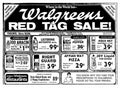 Walgreens Red Tag Newspaper Vintage Retro Advert Poster