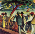 Walking At The Lake I August Macke Expressionism A4 Photo Print