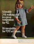 Walking Doll Janie 1950s Vintage Retro Advert Poster