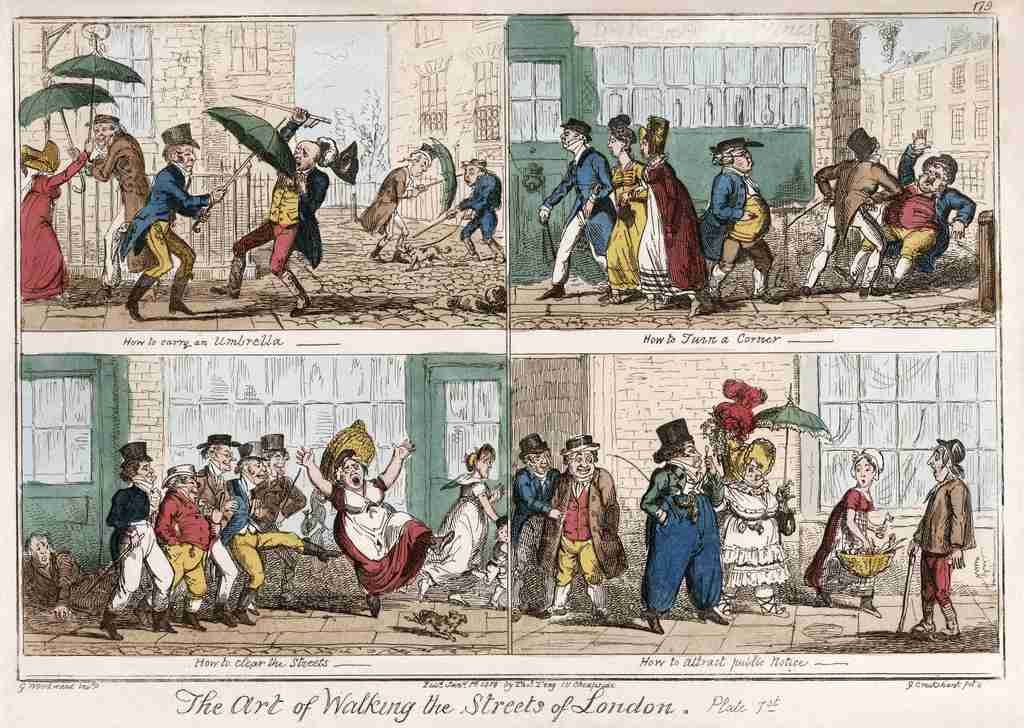 Walking The Streets 1818a Cartoon Joke 001 Vintage A4 Photo Print