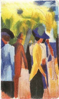 Walking under trees 2 by August Macke Expressionism A4 Photo Print