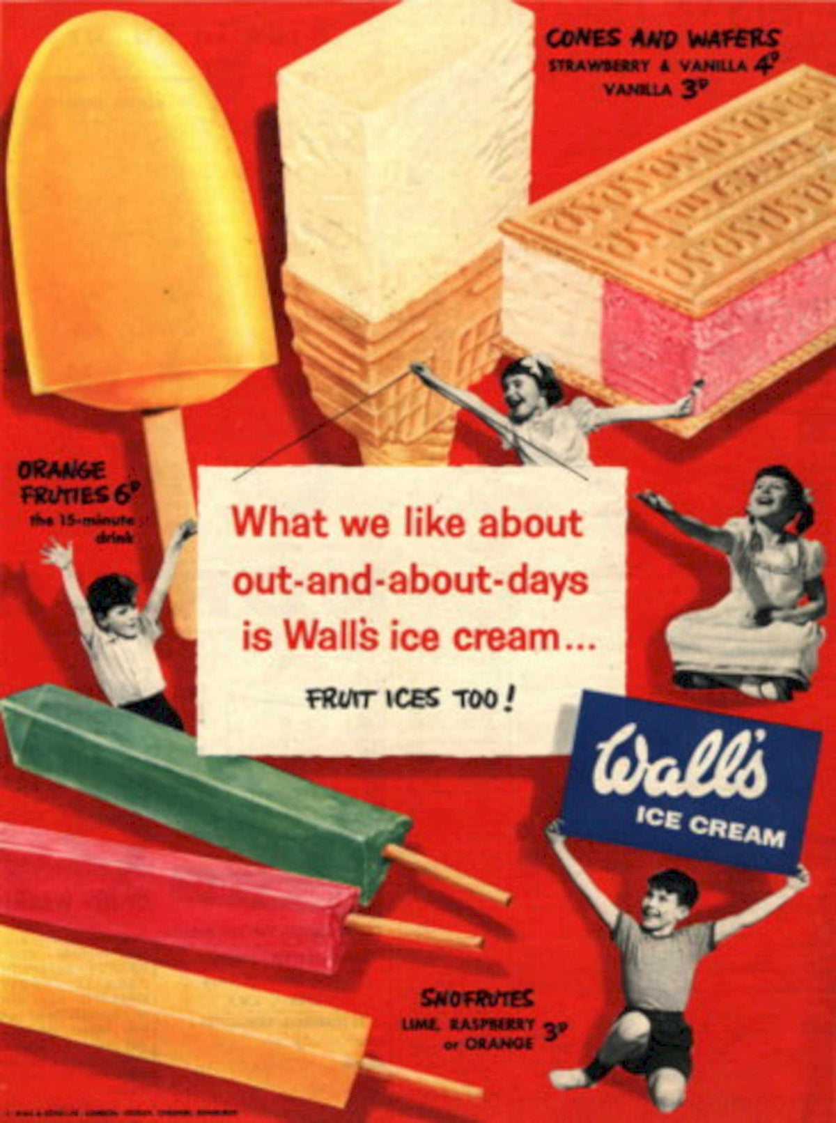Walls Ice Cream 1 1960s Vintage Retro Advert