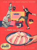 Walls Ice Cream 3 1950s Vintage Retro Advert Poster