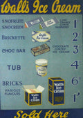 Walls Ice Cream 5 1950s Vintage Retro Advert Poster