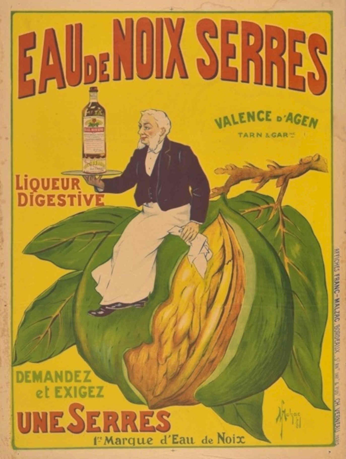 Walnut Liqueur Poster Vintage Retro Advert Poster