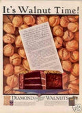 Walnuts Cake Time Vintage Retro Advert Ads A4 Photo Print