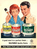 Walpamur Paint Cans 1950s Vintage Retro Advert Poster