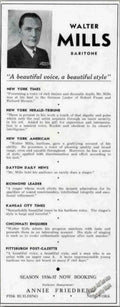 Walter Mills Singer Vintage Retro Advert Ads A4 Photo Print
