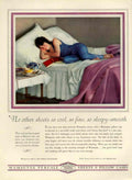 Wamsutta Sheets Sleep 1930s Vintage Retro Advert Poster
