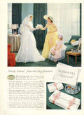 Wamsutta Wedding Scene 1940s Vintage Retro Advert Poster