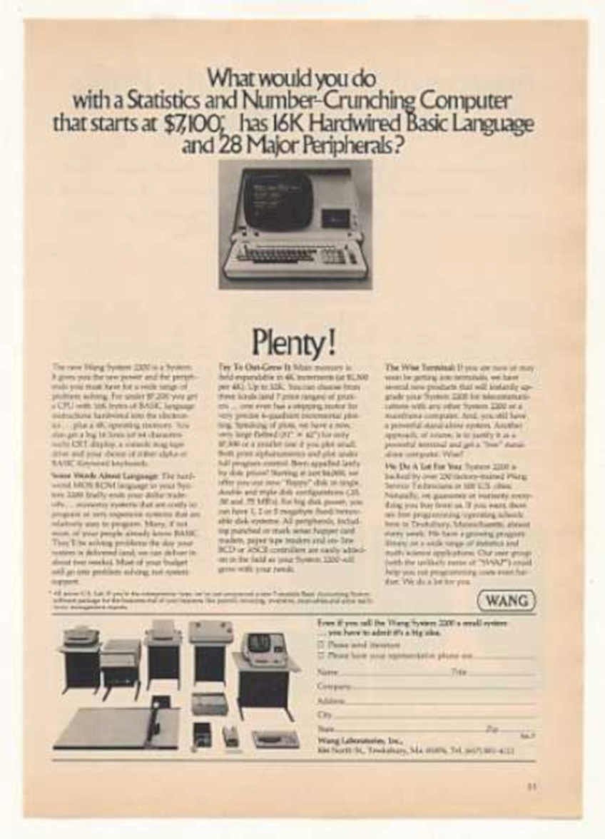 Wang System 2000 Vintage Retro Advert Ads A4 Photo Print