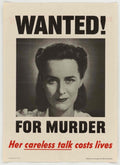 Wanted Woman Poster American World War II Advert Poster