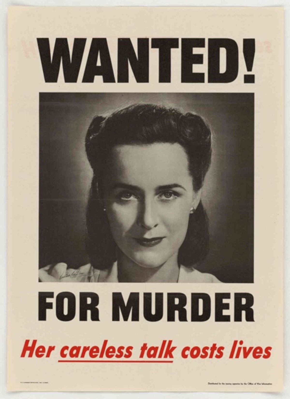 Wanted Woman Poster American World War II Advert Poster