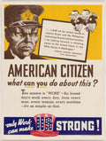 War Admiral Strong American World War II Advert Poster