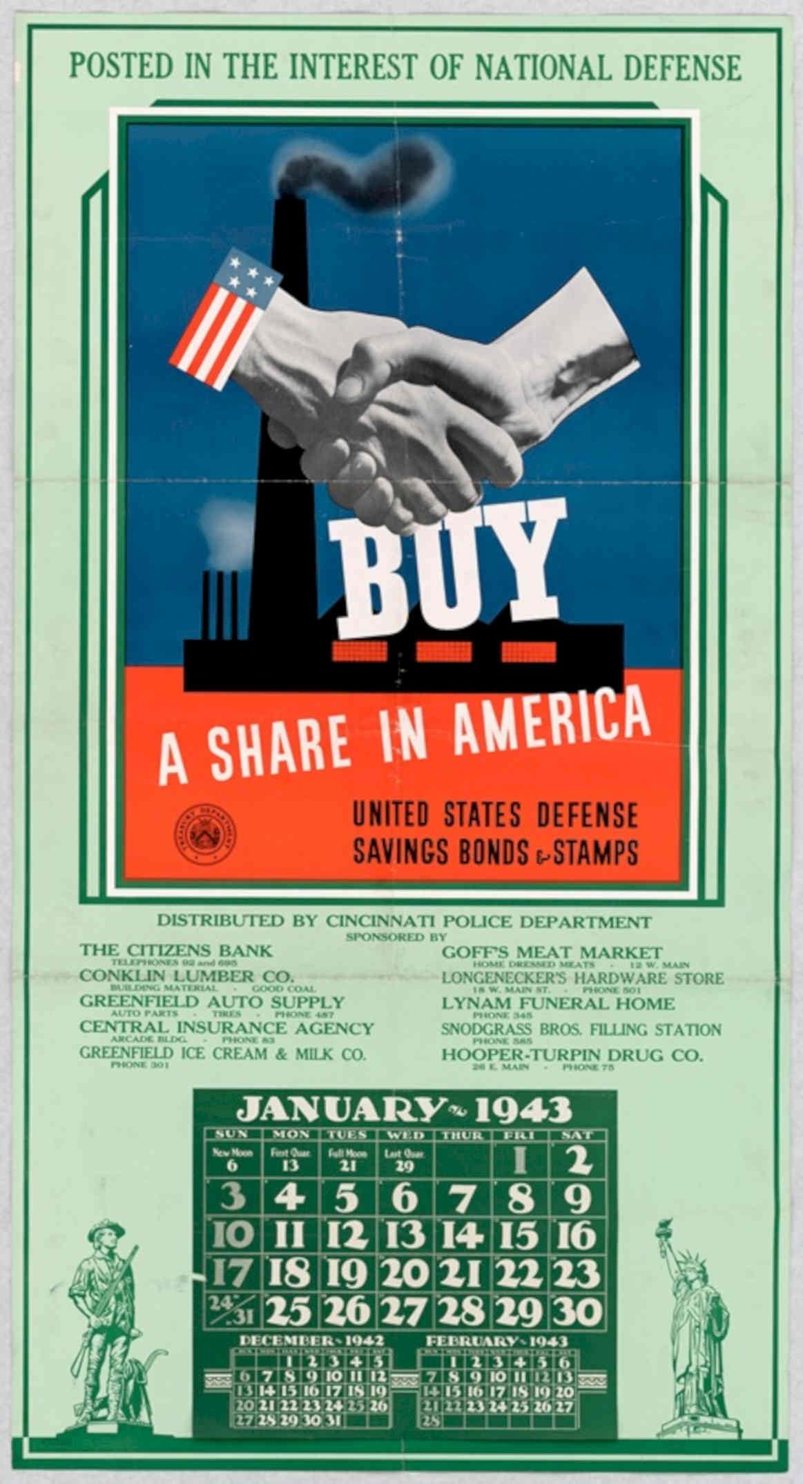 War America Bond American World War II Advert Poster