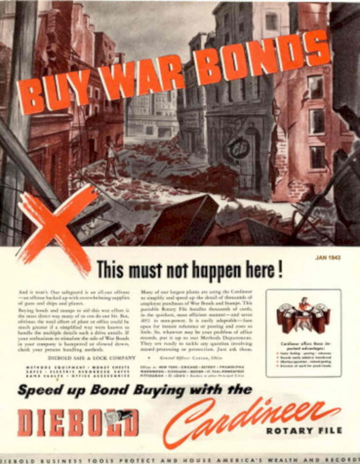 War Bombs 1943 1940s Vintage Retro Advert Poster