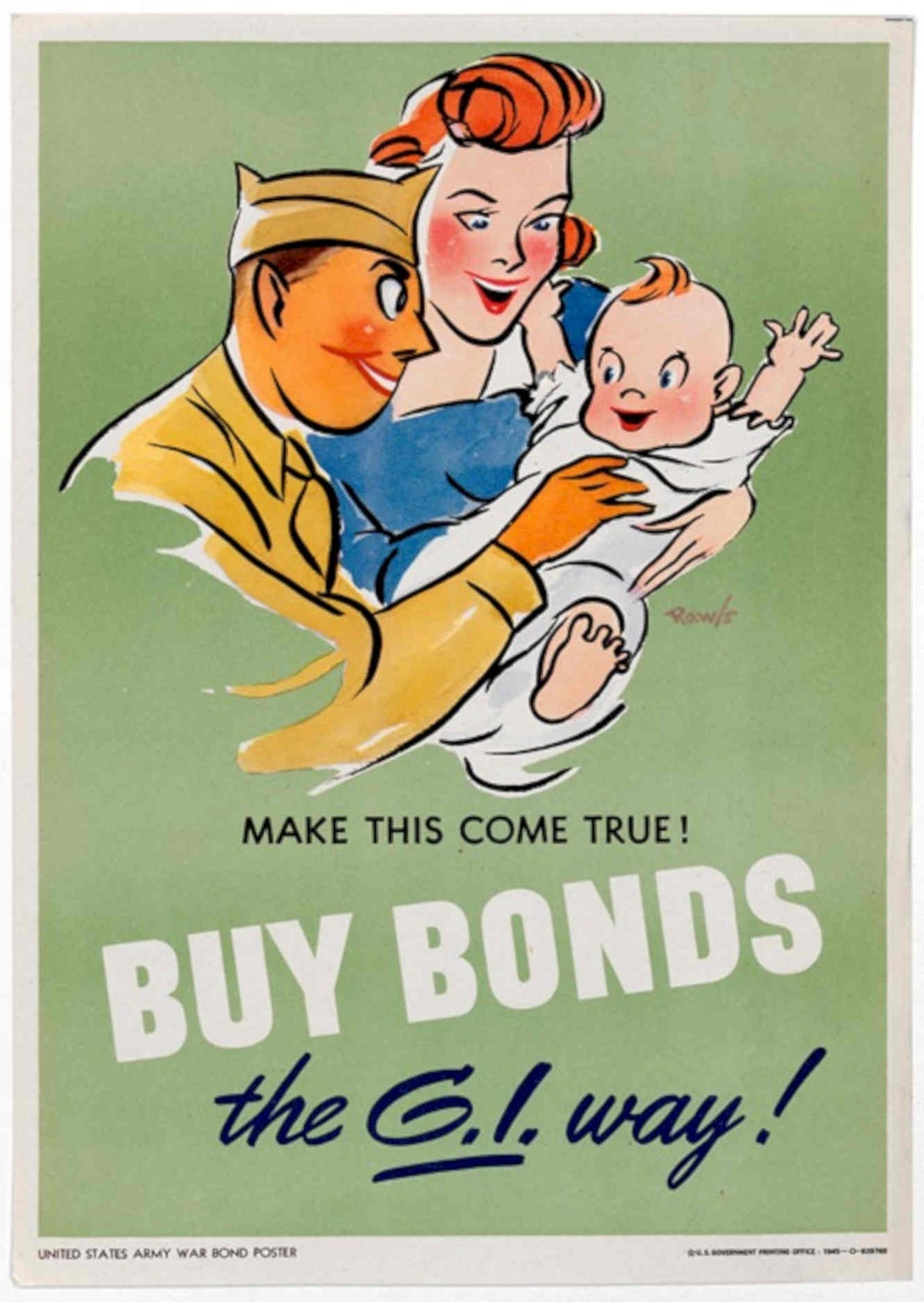 War Bond Family 2 American World War II Advert Poster