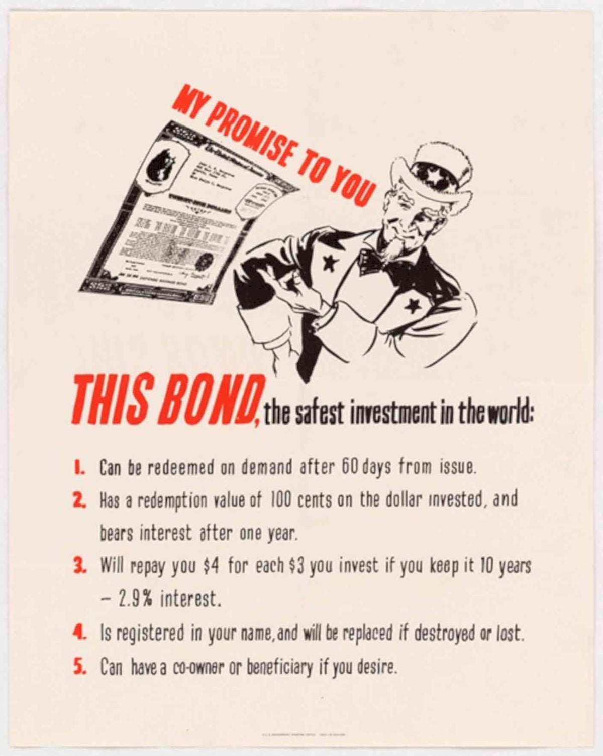 War Bond Poster American World War II Advert Poster