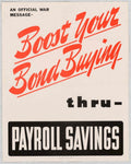 War Bond Savings American World War II Advert Poster