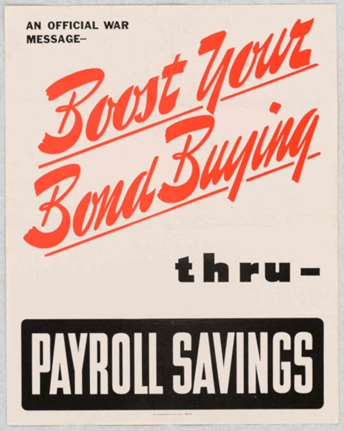 War Bond Savings American World War II Advert Poster