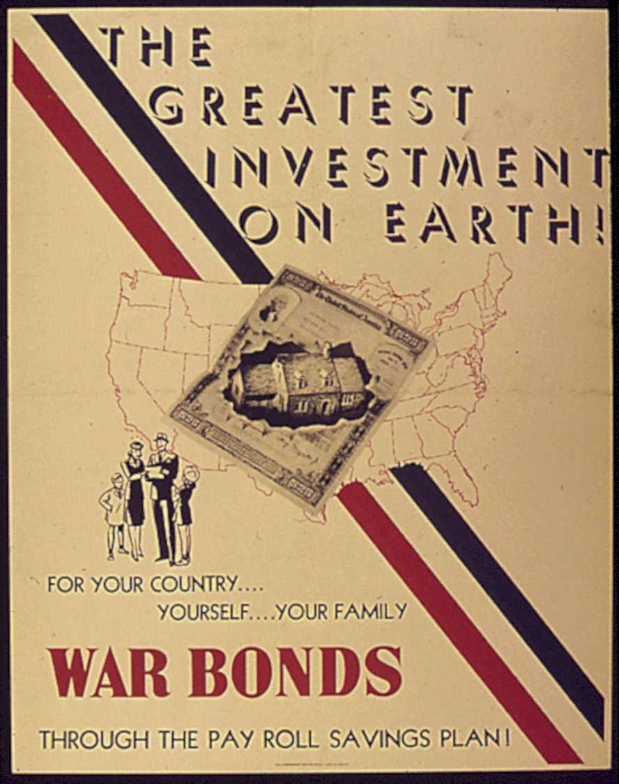 War Bonds 1940s Vintage Retro Advert Poster A4 Photo Print