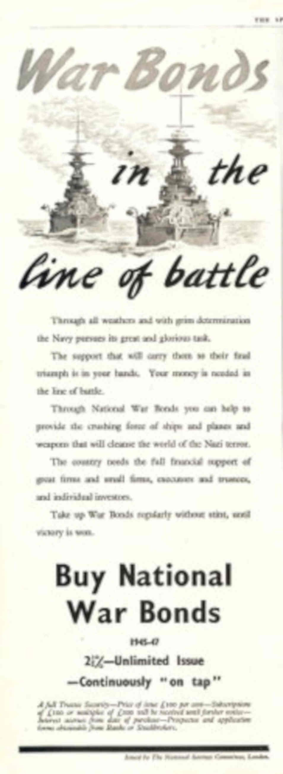 War Bonds Battleships 1940s Vintage Retro Advert Poster