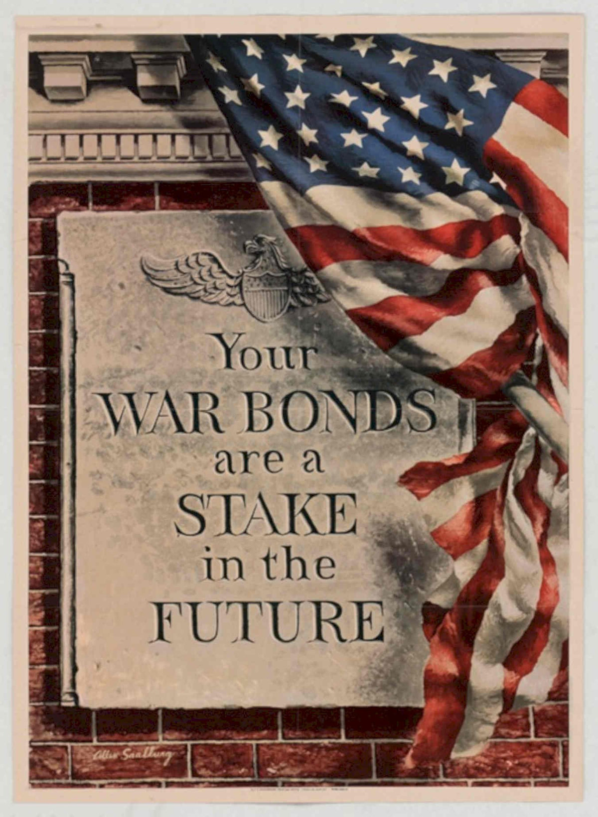 War Bonds Eagle American World War II Advert Poster