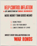 War Bonds Inflation American World War II Advert Poster