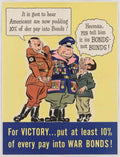 War Bonds Nazi American World War II Advert Poster