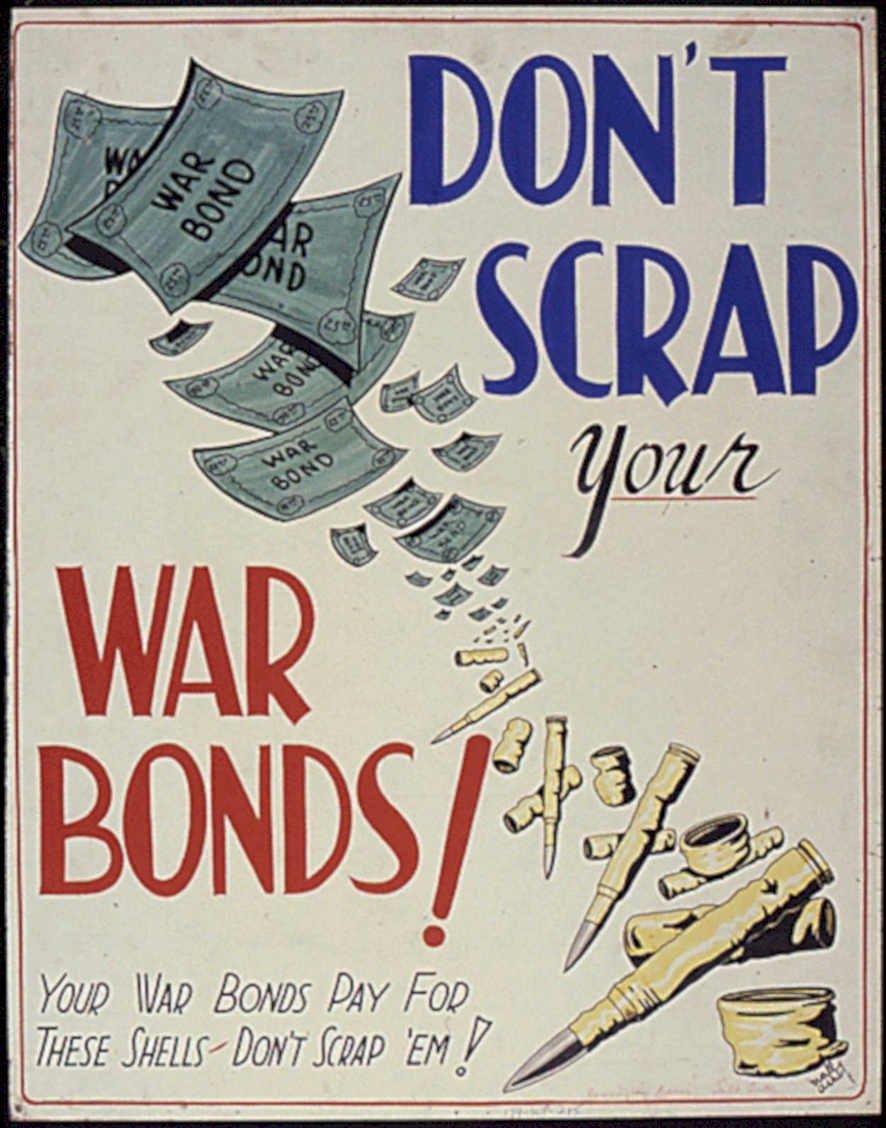 War Bonds Shells Vintage Retro Advert Poster A4 Photo Print