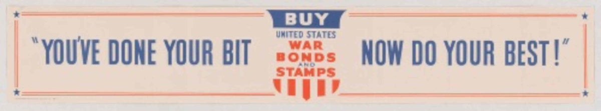 War Bonds Stamps American World War II Advert Poster