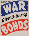 War Bonds Vintage American World War II Advert Poster