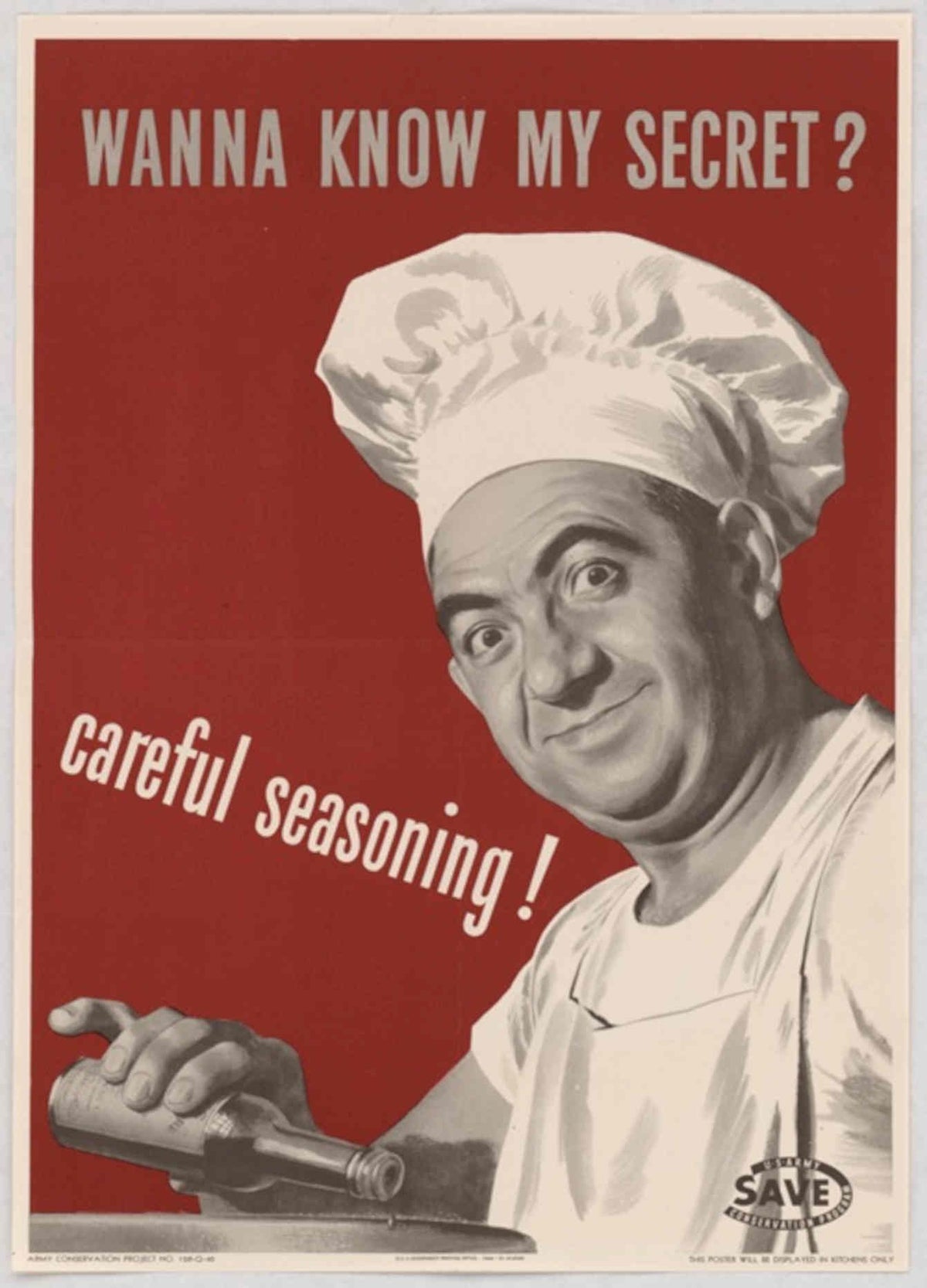 War Chef Seasoning American World War II Advert Poster