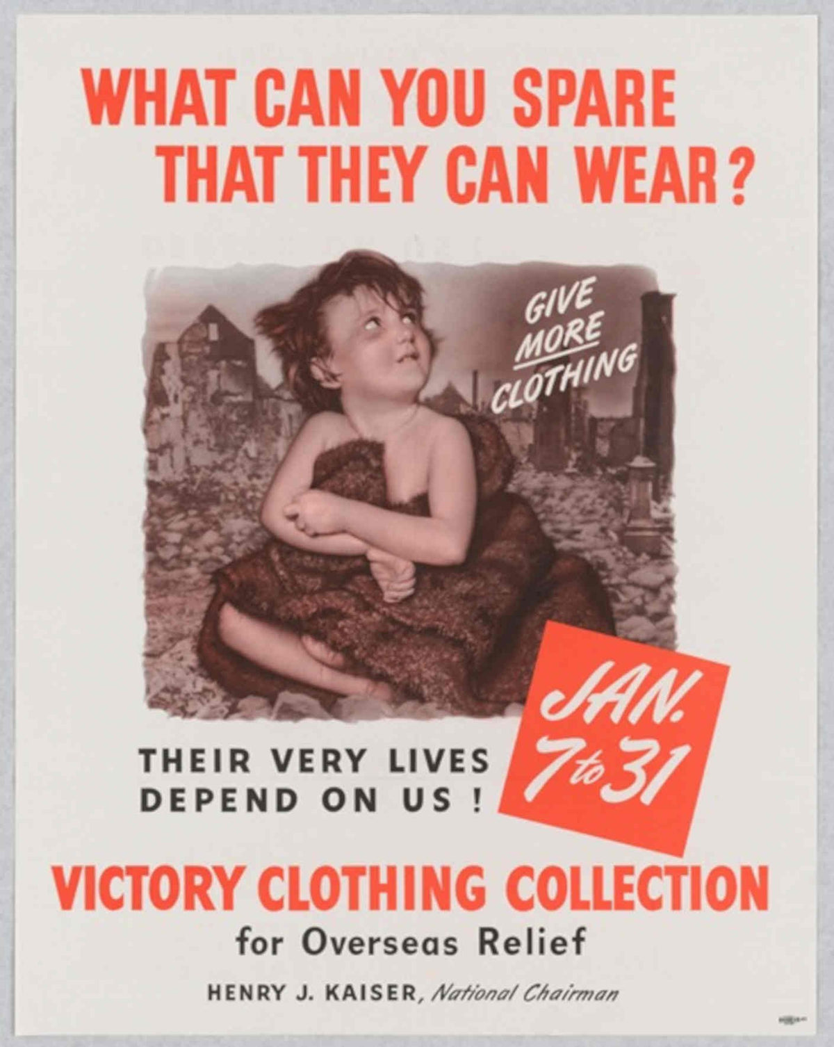 War Child Clothing American World War II Advert Poster