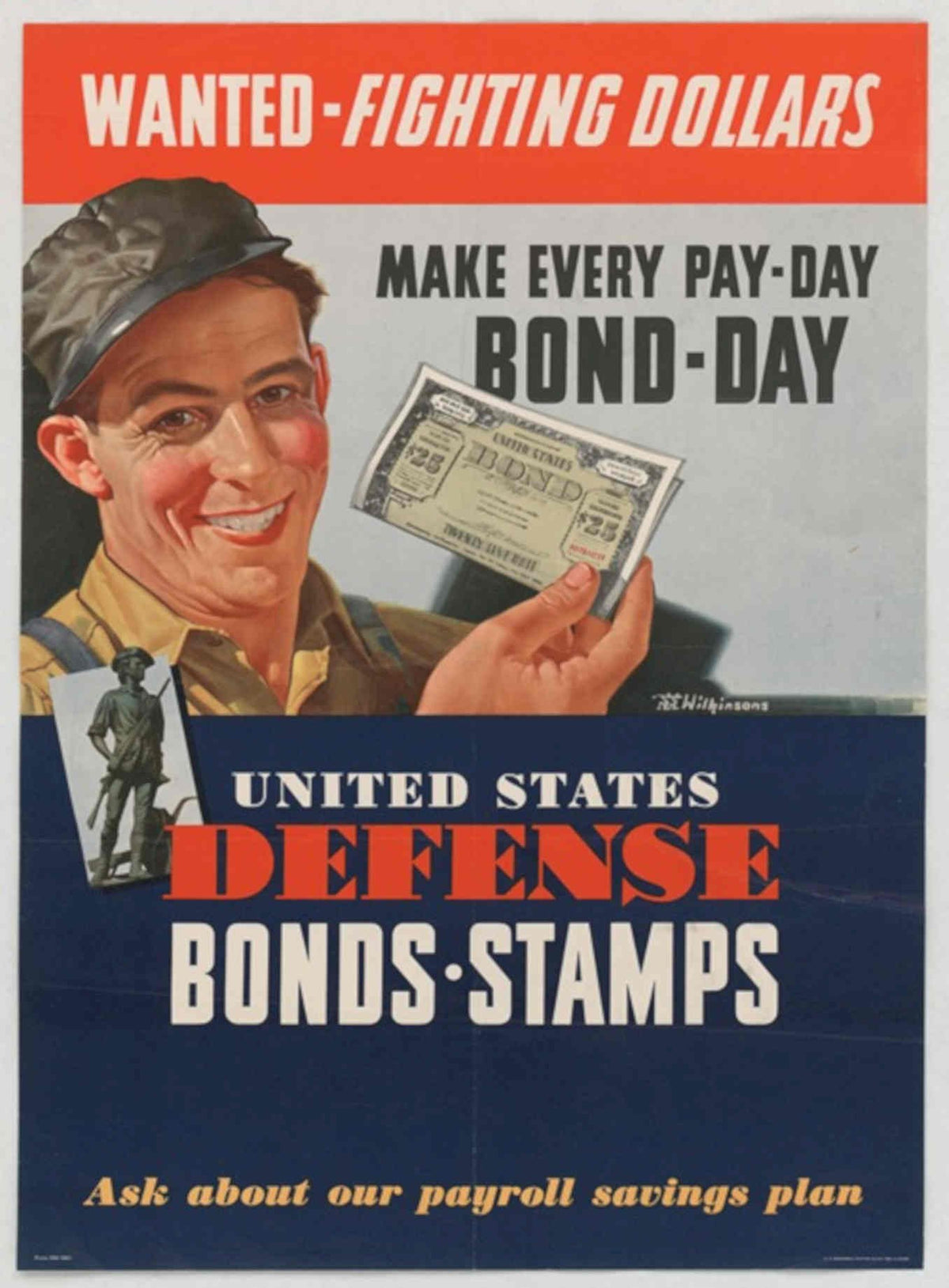 War Dollars Bonds American World War II Advert Poster