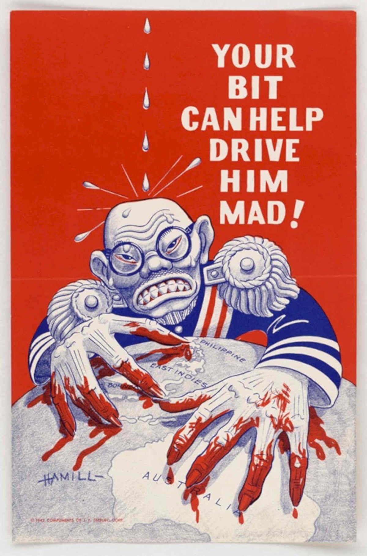 War German Pacific American World War II Advert Poster