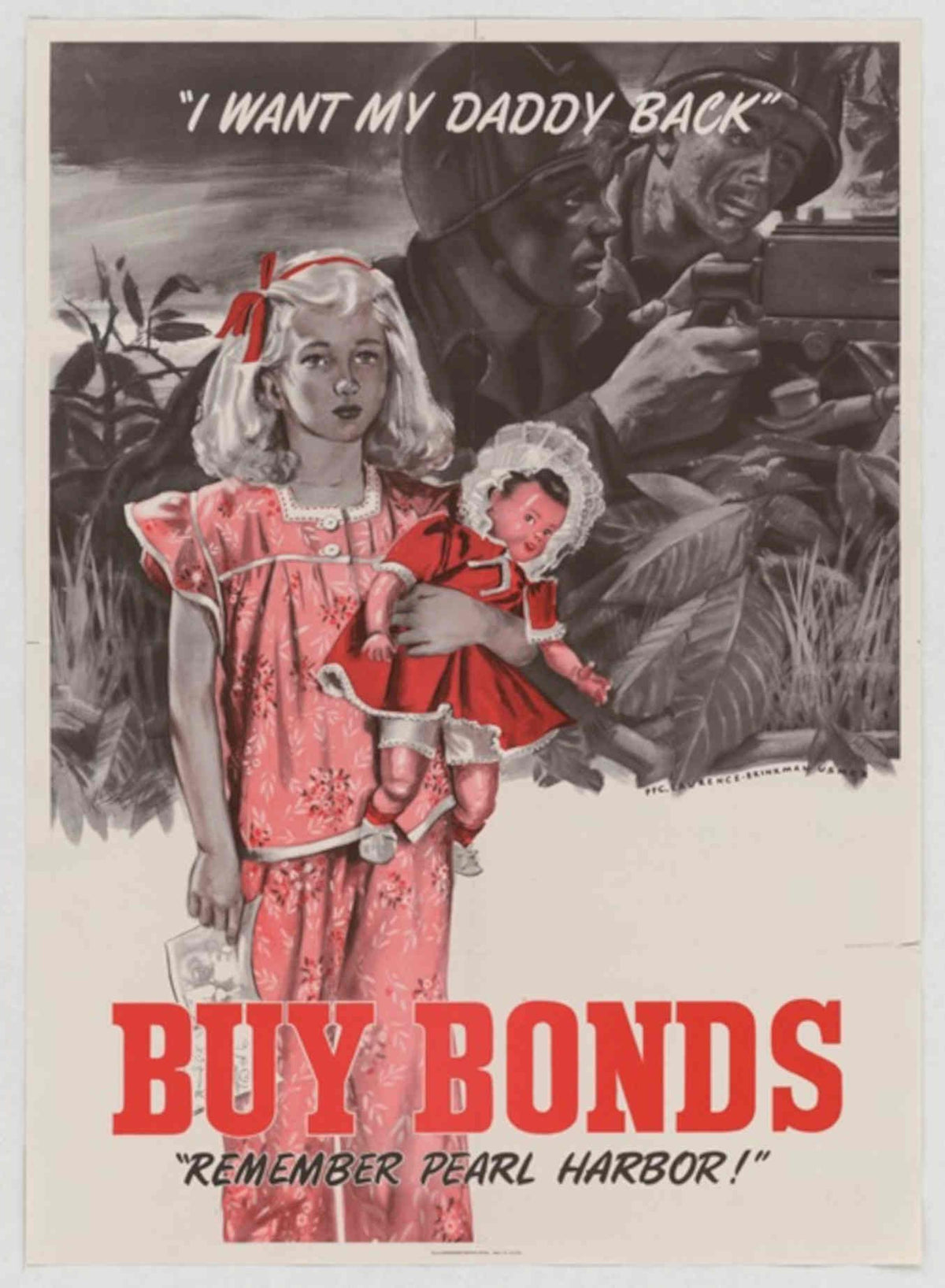War Girl Jungle American World War II Advert Poster
