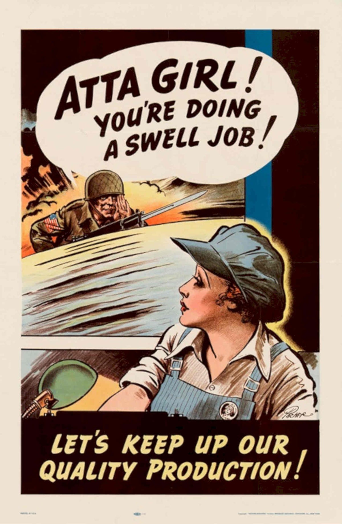 War Girl Quality American World War II Advert Poster