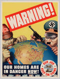 War Globe Warning American World War II Advert Poster