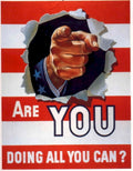 War Hand Flag 1940s Vintage Retro Advert Poster