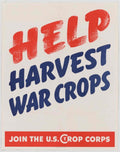 War Harvest Crops American World War II Advert Poster