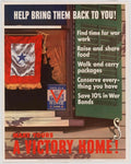 War Home Flag American World War II Advert Poster